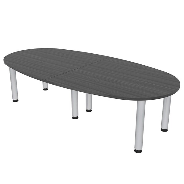 45 in W, 96 in L, 29 in H, Engineered Wood Top, Grey
